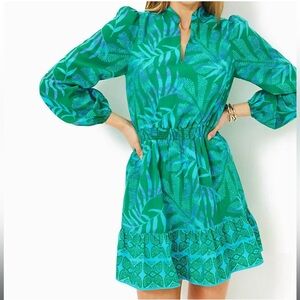 Lilly Pulitzer Axton Dress In Fiddle Leaf Green Its A Jungle Out There